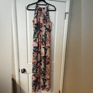 High neck floral summer dress